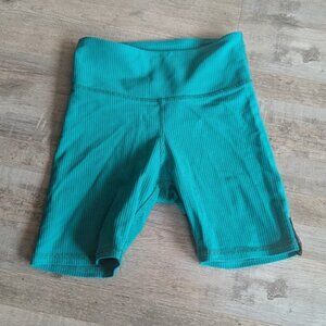 Tiger Friday Ribbed Biker Shorts – Blue/Green | Child XL (CXL)
